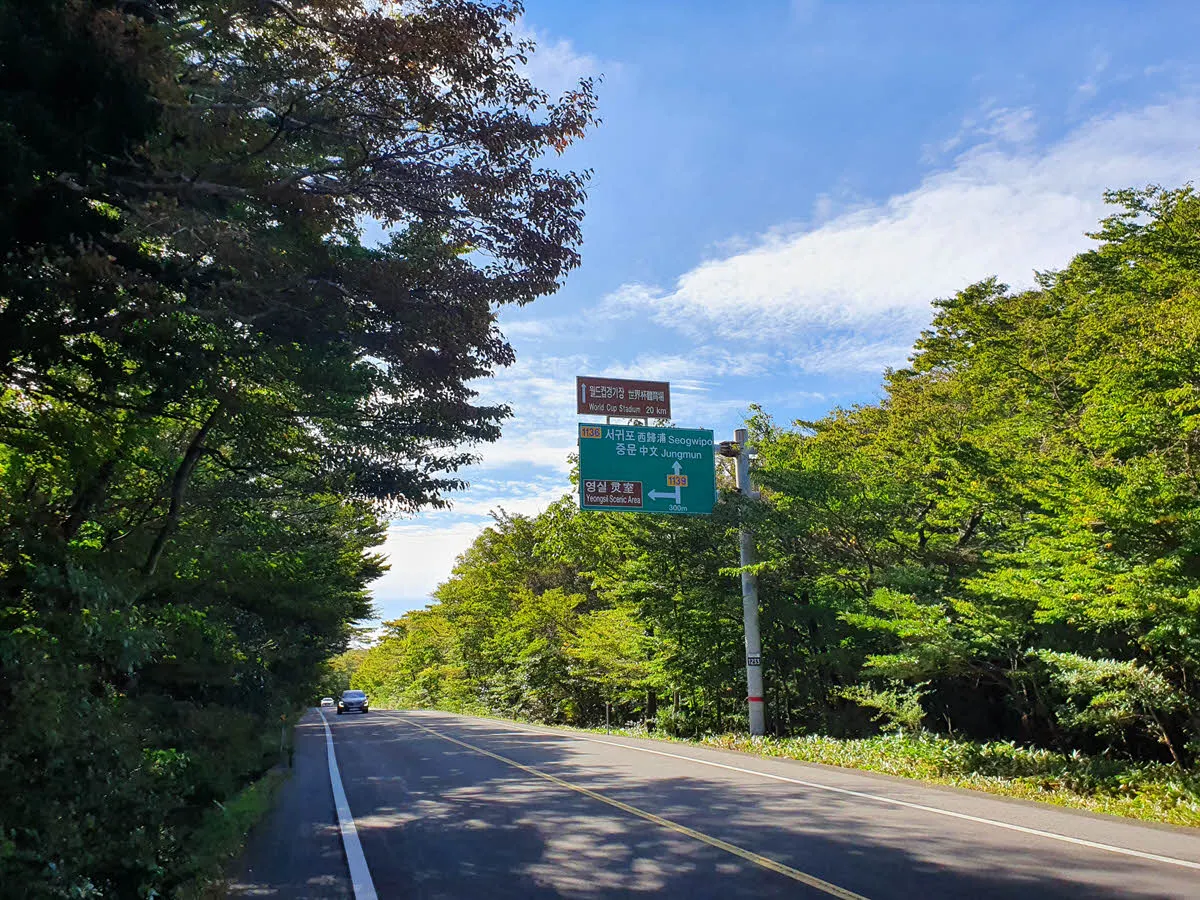 1100 도로 영실입구 방면