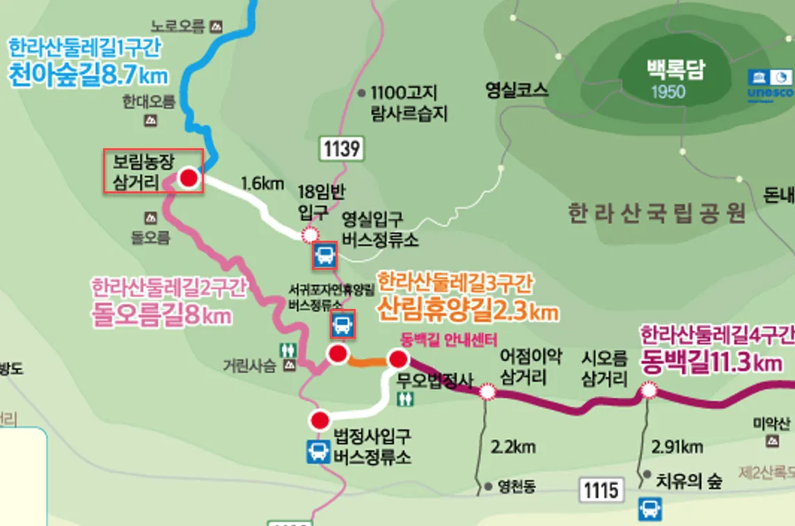 한라산둘레길2구간 돌오름길