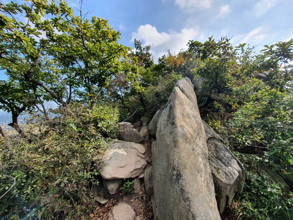 칼바위 옆을 오른다