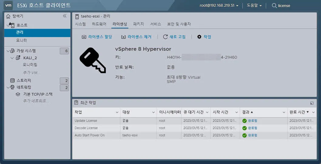 VMWare ESXi 8 console