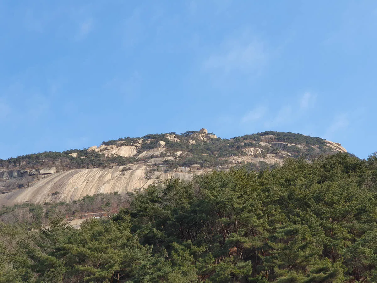 백운대 계곡길에서 보이