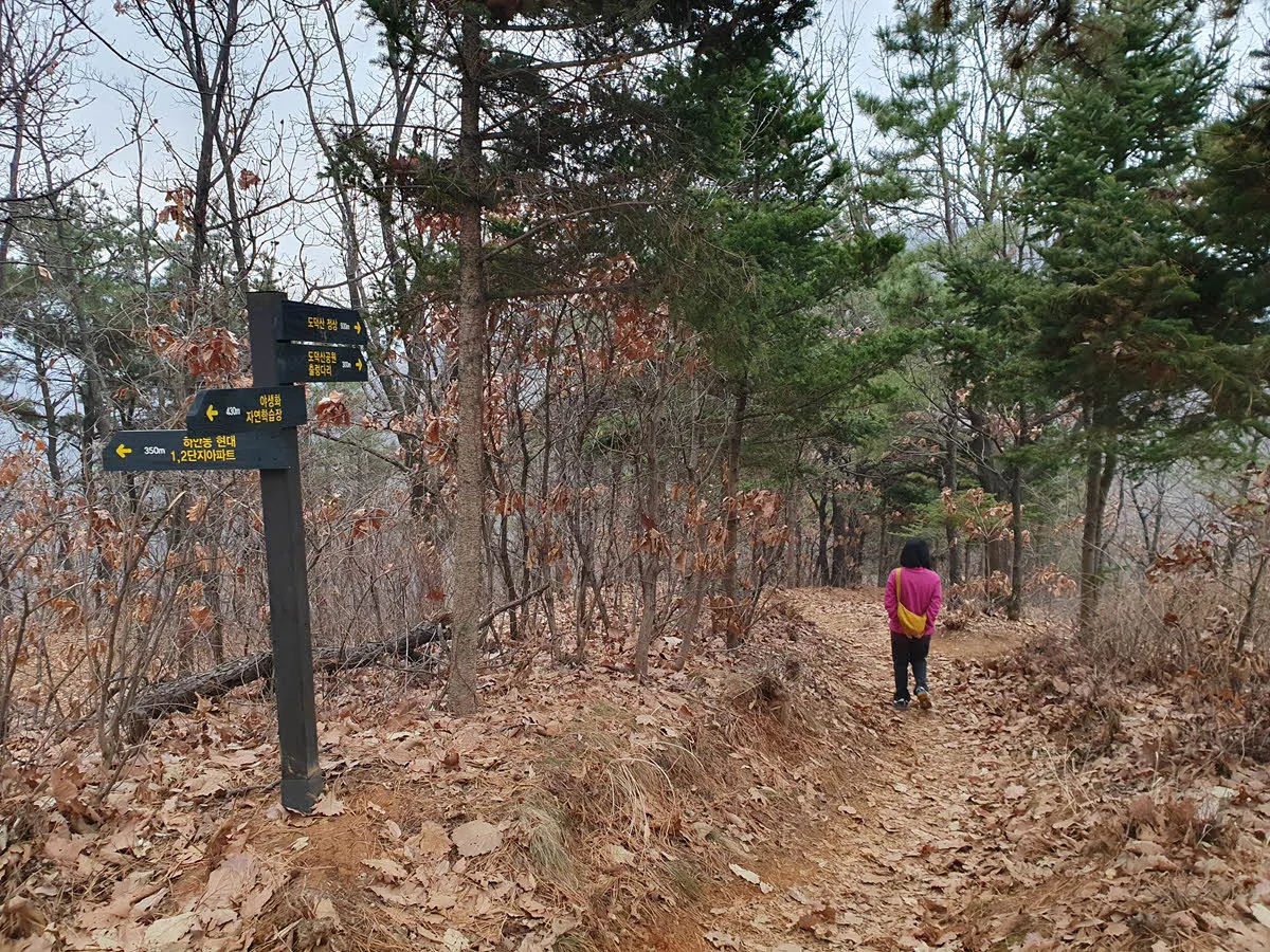 송신탑에서 내리막을 걷는다