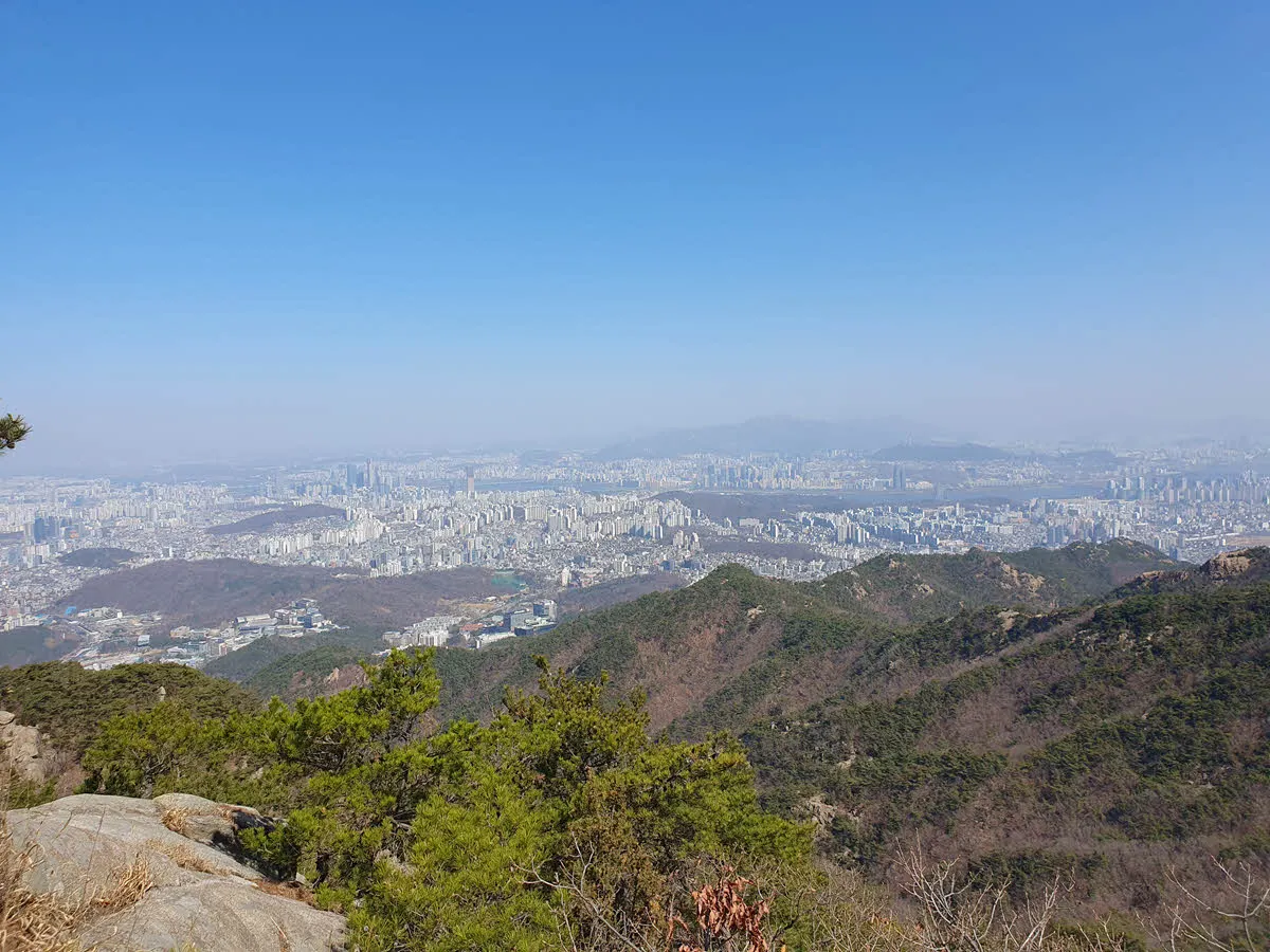 관악산 연주대에서 바라본 서울방면 풍경