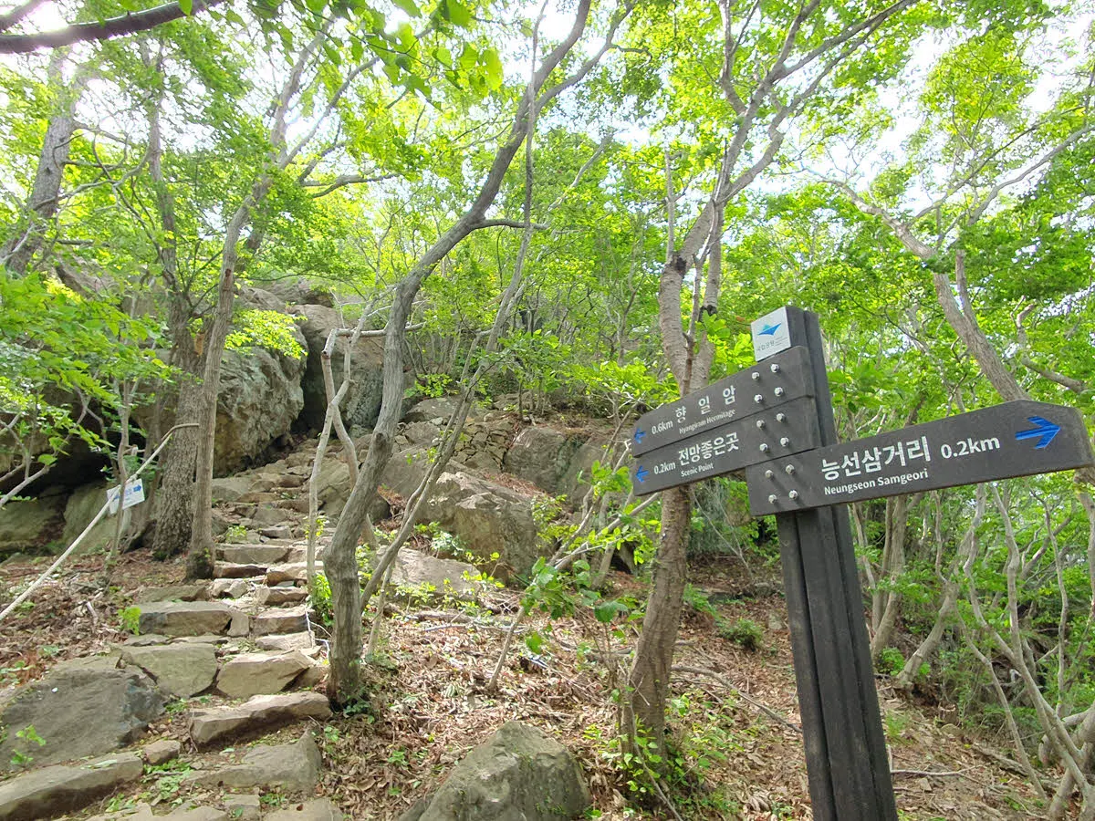 다시 능선 삼거리로 돌아와 향일암쪽으로 올라간다.