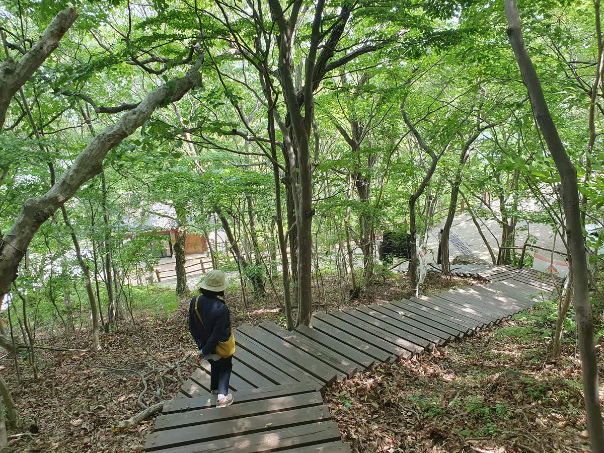 향일암 진입로와 만난다