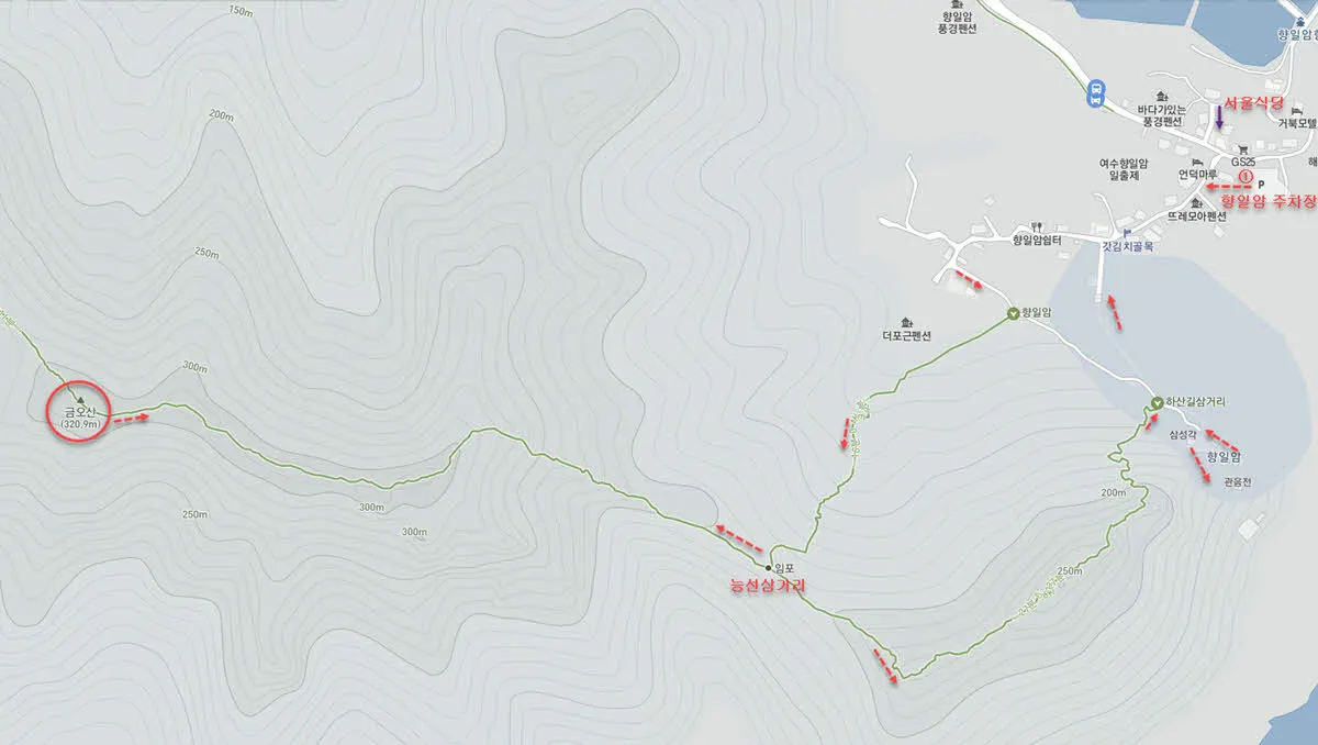 여수 금오산 및 향일암 트래킹 코스