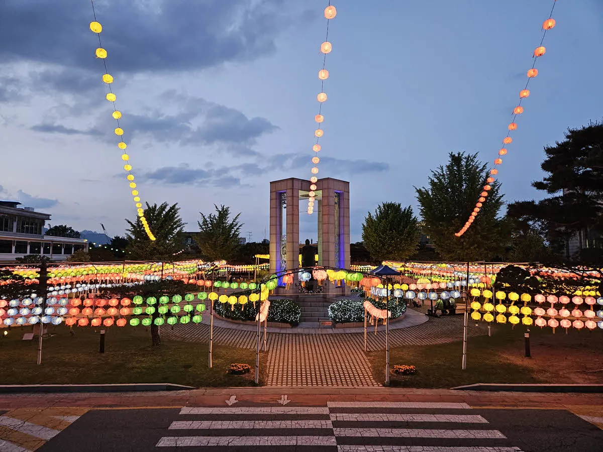 동국대학교 본관 앞 연등