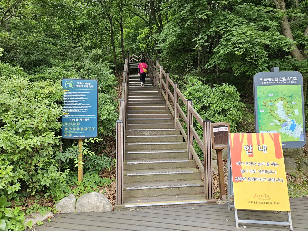 서울대공원 산림욕장길 입구