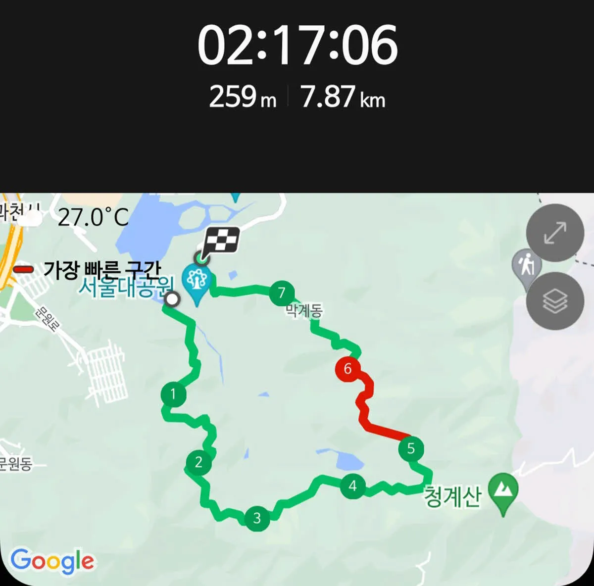 서울대공원 산림욕장길 트레킹 기록