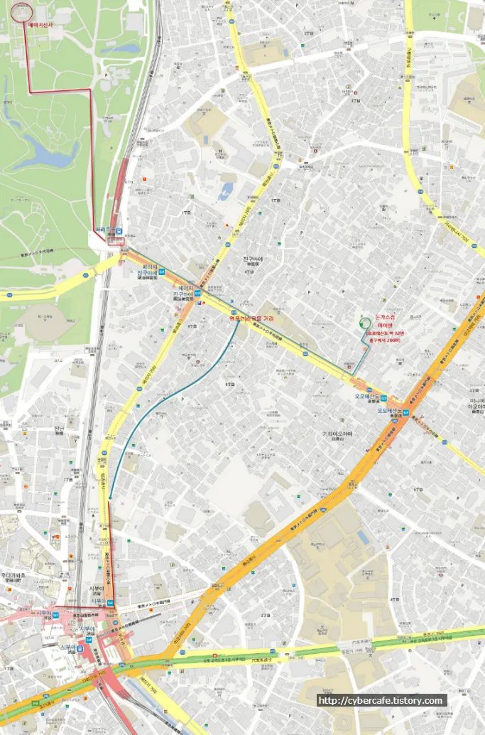 하라주 시부야 지도