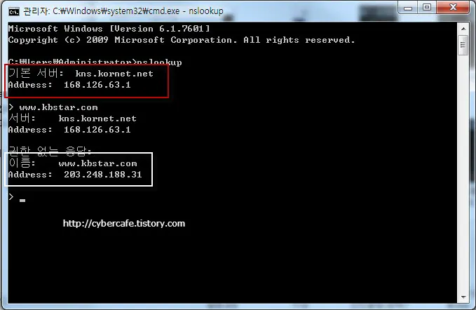 nslookup