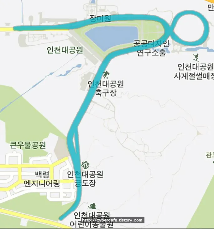 <title>스포츠 트래커 엔도몬도와 인천대공원 달리기</title>