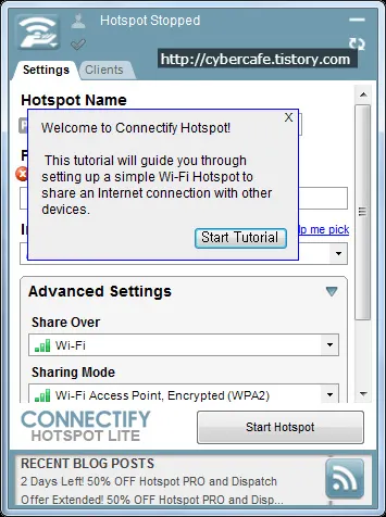 <title>노트북의 인터넷을 공유해서 스마트폰으로 인터넷 접속하기 (무선랜카드를 AP모드로 사용하기)</title>