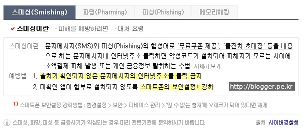 스미싱에 대처하는 방법