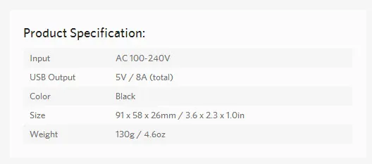 멀티충전기 - ANKER 40W (USB 5포트/각각 5V/2.5A 지원 - 최대 8A)