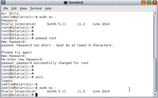 솔라리스 11 (Solaris 11) 설치 후 root 로그인 허용하기