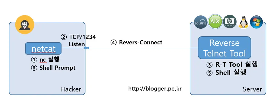 Reverse Telnet 실습과 RedCastle을 통한 방어 방법