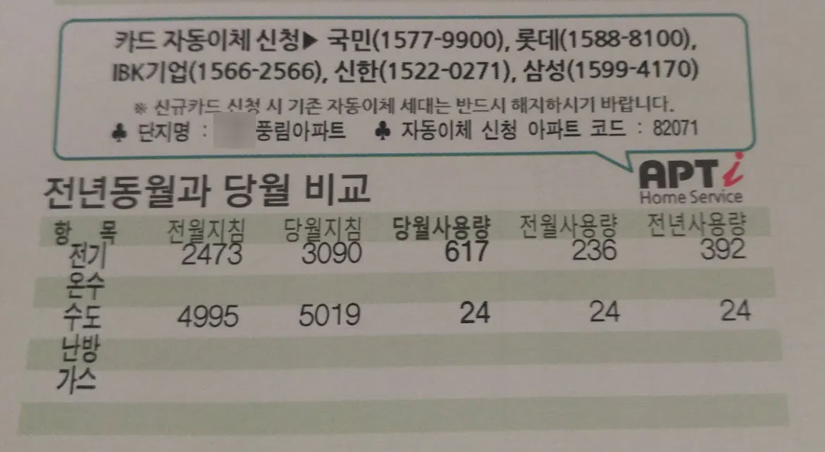 전기요금 폭탄을 맞다. (2016년 9월)