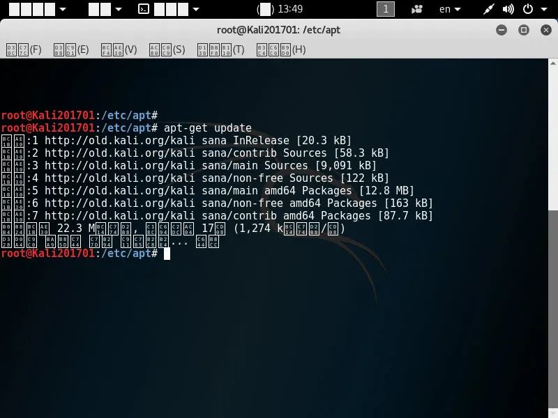칼리리눅스(2017.01) 한글깨짐 문제해결 (fonts-nanum 설치 오류)