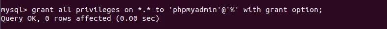 phpmyadmin에게 권한 부여