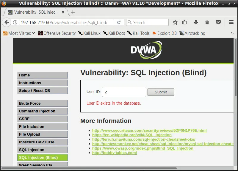 Blind SQL Injection 실습- Low Level