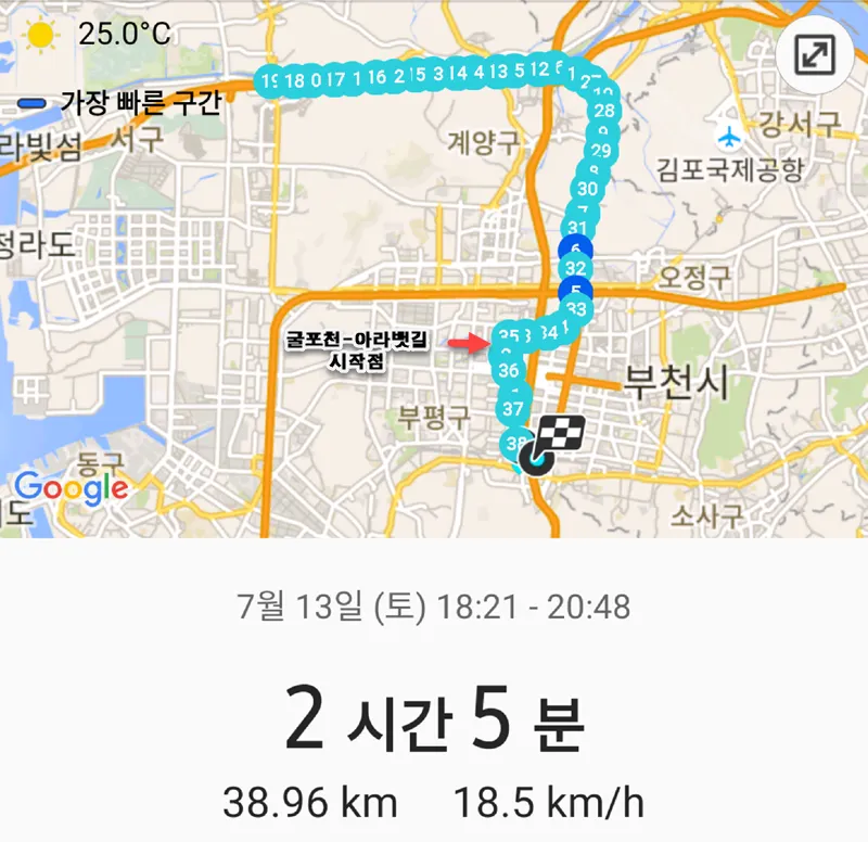 [자전거라이딩]굴포천-아라뱃길 왕복 코스