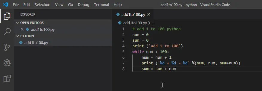 python 테스트 프로그램 코드 작성