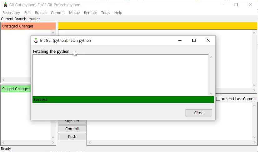 Windows의 Git과 Github의 연동 성공