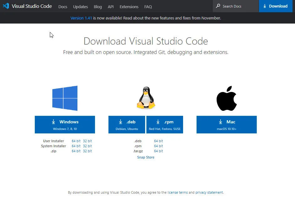 Visual Studio Code 다운로드