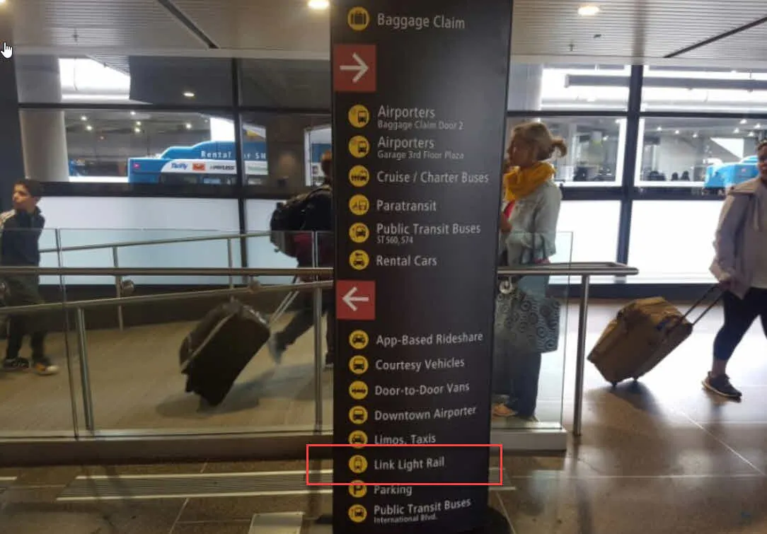 시애틀 타코마 국제공항에서 Westlake역 가는 Link Light Rail 타기