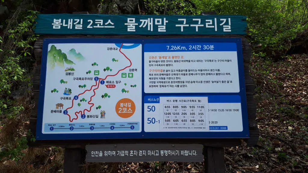 봄내길2코스 안내도 (물깨말 구구리길)