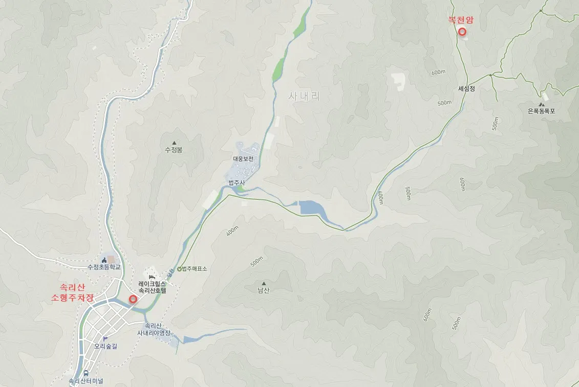 속리산 세조길 지도