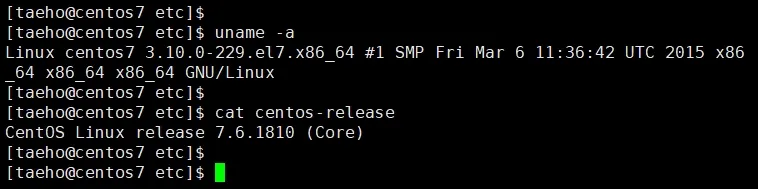 CentOS 버전 및 Kernel 버전 확인