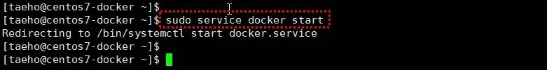 service 명령을 통해 docker 실행하기