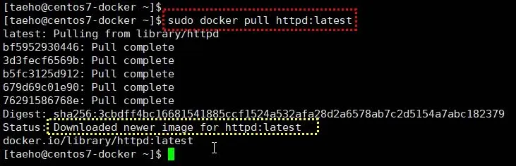 Docker 공식사이이트에서 Apache 웹서버 이미지 가져오기