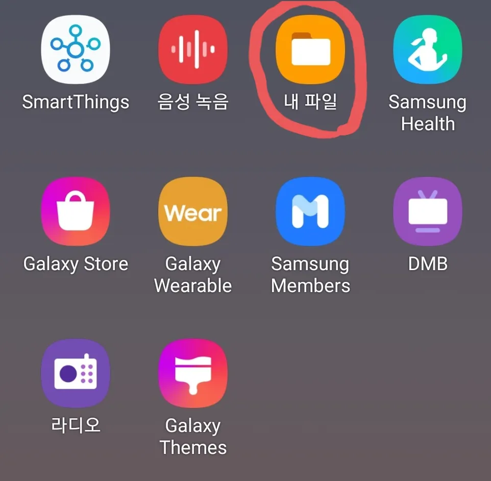 삼성 Note9 스마트폰의 내 파일