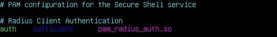 auth sufficient pam_radius_auth.so