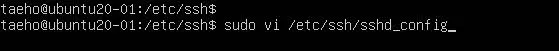 $ sudo vi /etc/ssh/sshd_config