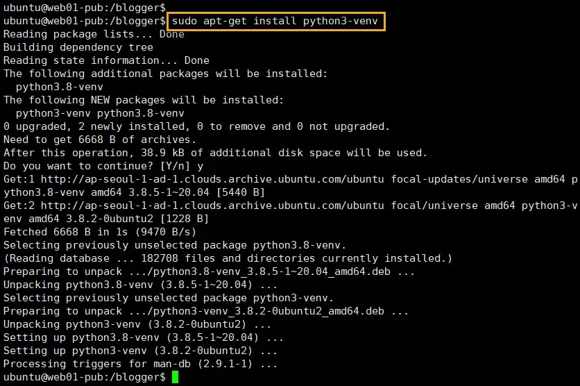 파이썬 가상환경을 위한 venv 설치