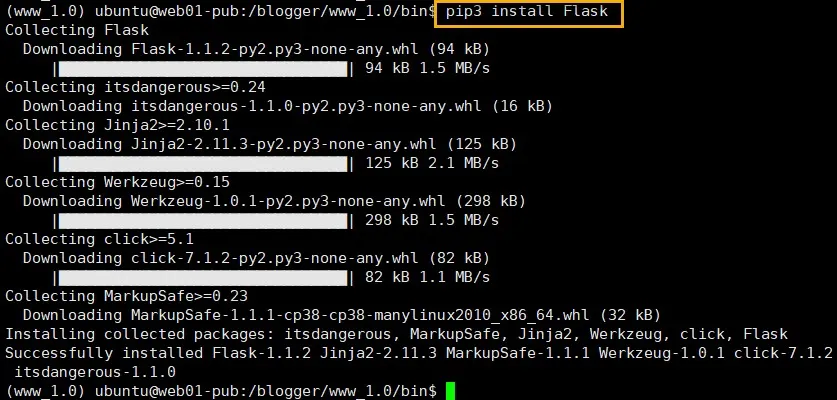 파이선 웹프레임워크 Flask 설치