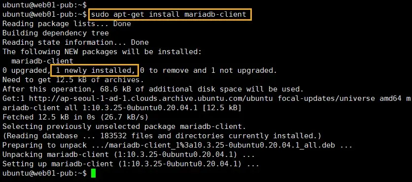 mariadb client 설치