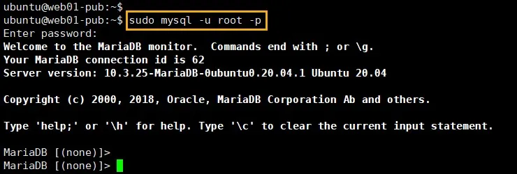 mariadb 관리자 접속