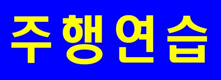 도로 주행 연습 표지 샘플