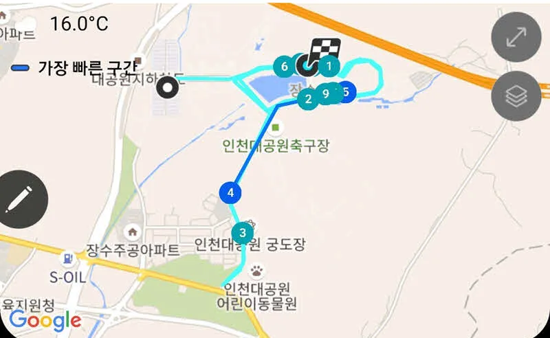 인천대공원 달리기 코스 (10km)