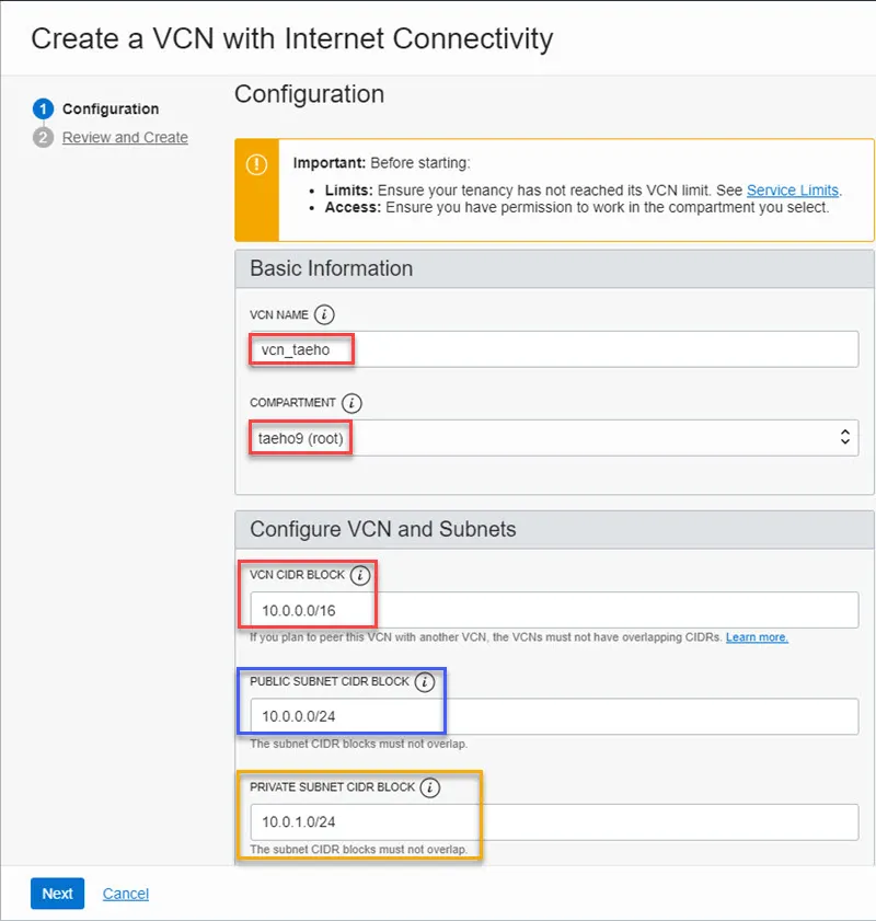 Ocacle Cloud VCN 구성하기