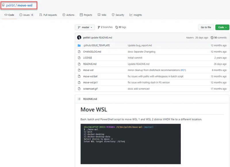wsl2의 vhdx 경로 변경하기