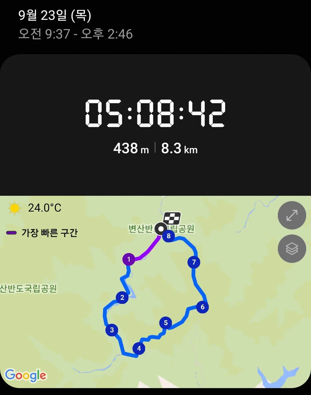 내변산 순환코스 트래킹 기록