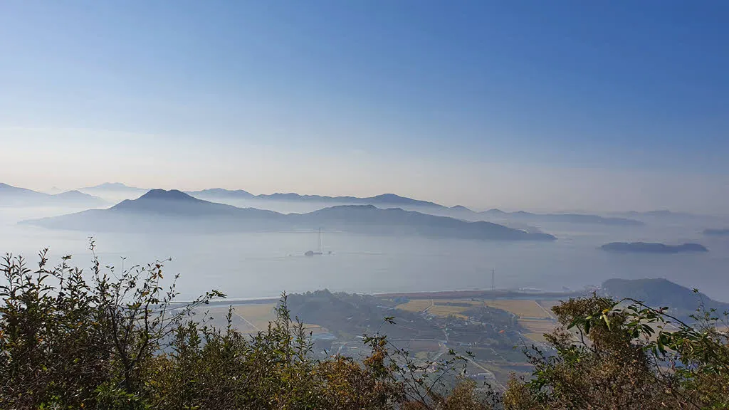 안개낀 강화도와 석모도