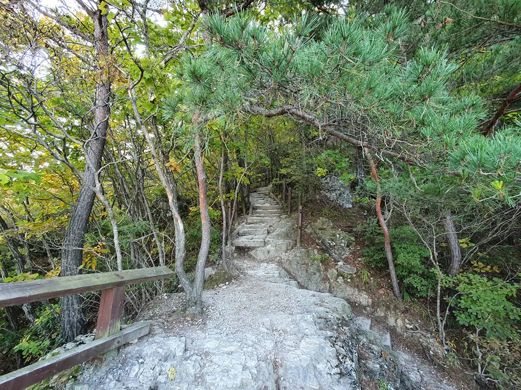 전망대에서 주봉으로 가는 길